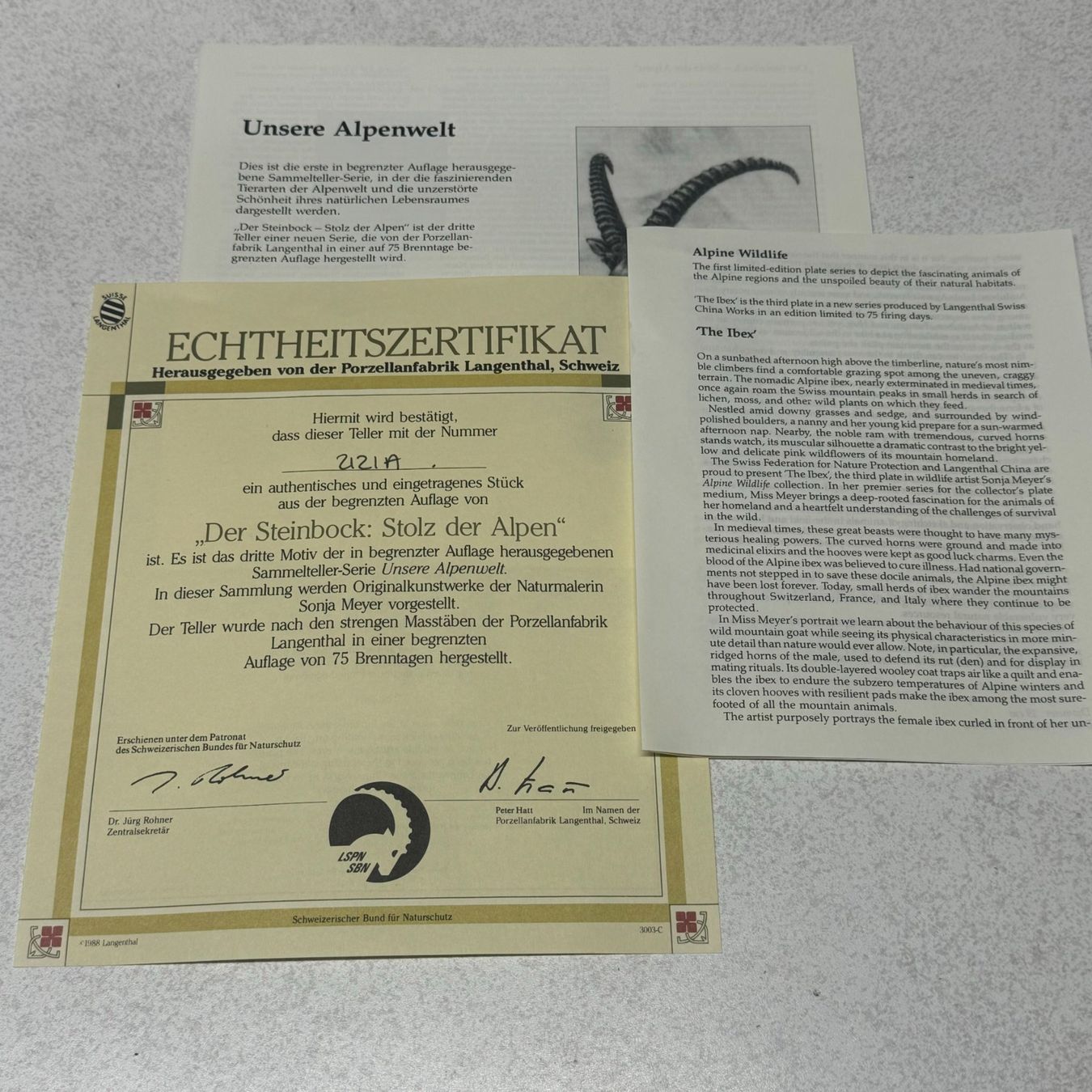Teller: Sammelteller Steinbock Stolz Alpen, 1988, Bradex Langenthal – Gebraucht aus Ibach von jansim 2