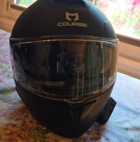 Course Motorradhelm, Integralhelm, Schwarz, Grösse S 55/56