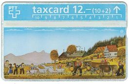 Taxcard B-1 1. Auflage 205B Appenzeller Malerei ungebraucht