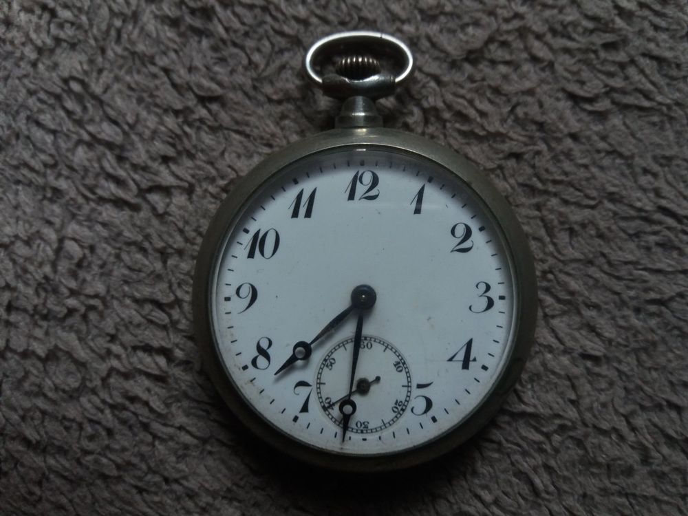 Montre De Poche Ancienne à Broche En Argent - Avec Clé, Style Vintage, Occasion