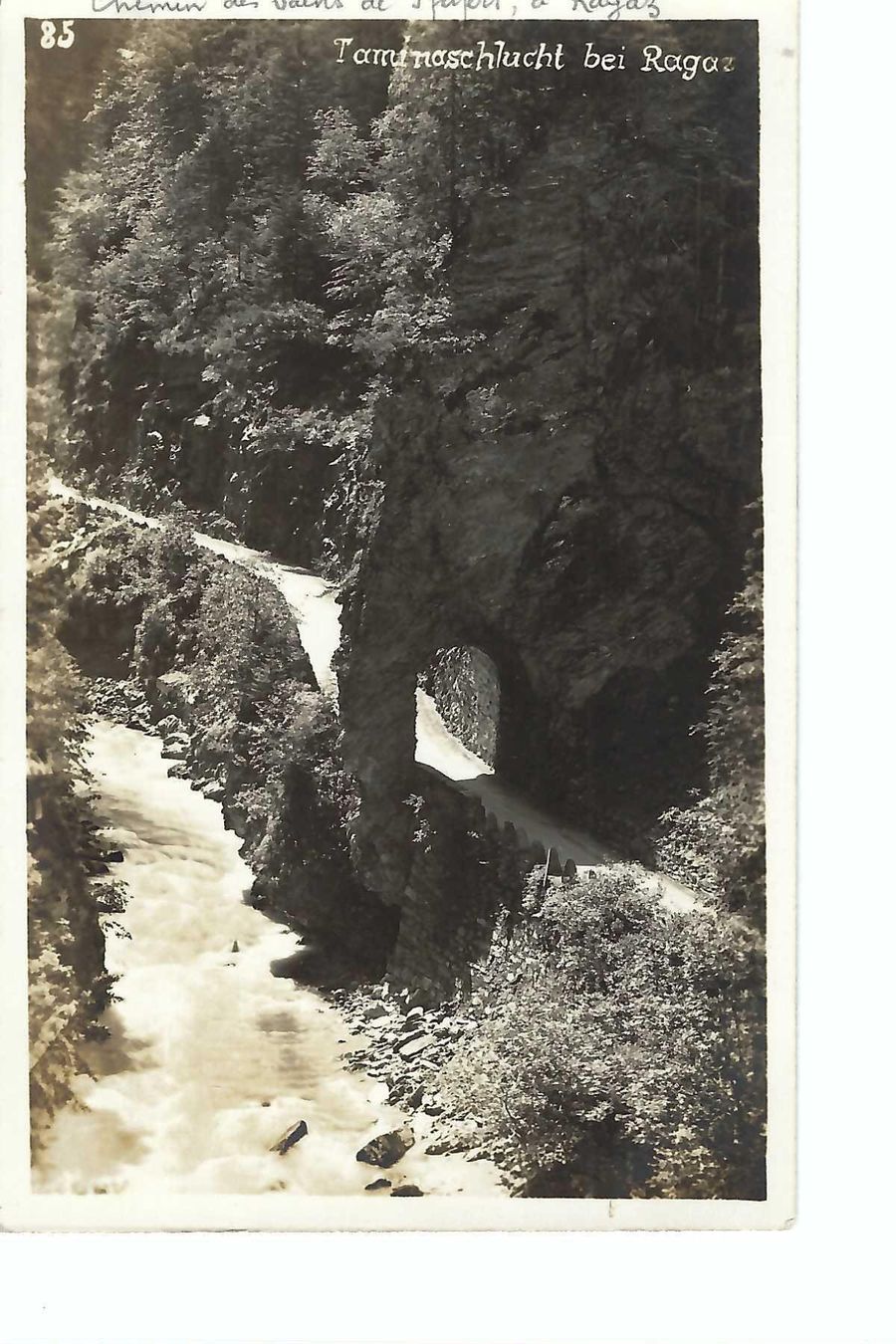 Cartoline postali: Tamina-Schlucht bei Bad Ragaz 1929 – Usato da Thun venduto da 44wart