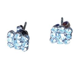 Ohrstecker 1950er Strass Blüten