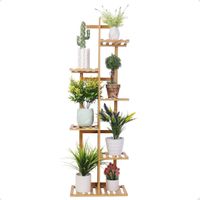 Pflanzenregal Holz Blumenständer 7 Ablagen Standregal Regal