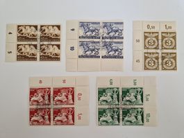 Deutsches Reich Briefmarken Viererblöcke gestempelt