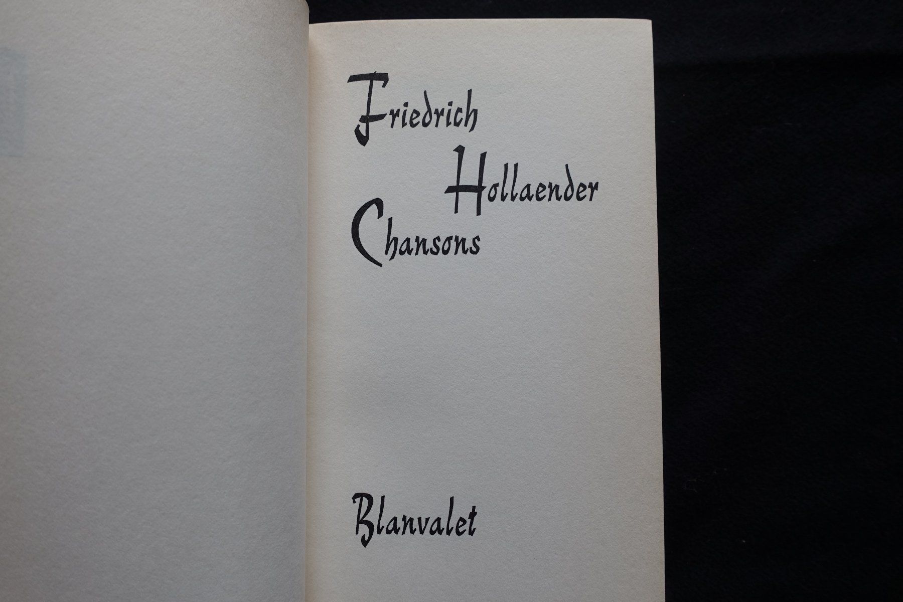 Libri: Friedrich Hollaender: Chansons – Usato da Gutenswil venduto da Optico 2