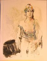Hannes Portmann. Lithographie 2/100. Frauenakt.
