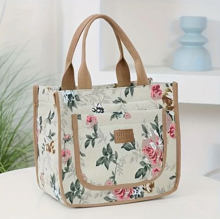 Bento-Tasche mit Blumendruck