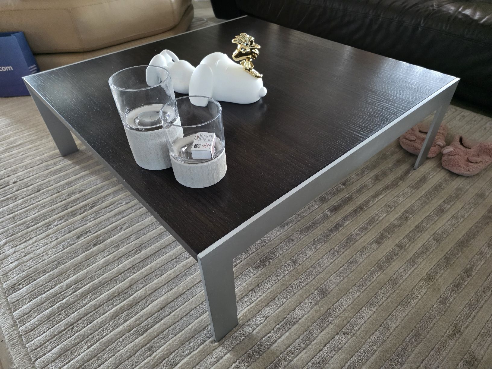 Tavoli: Table basse carrée moderne - bois et alu  – Usato da Grandvaux venduto da Stephmaya