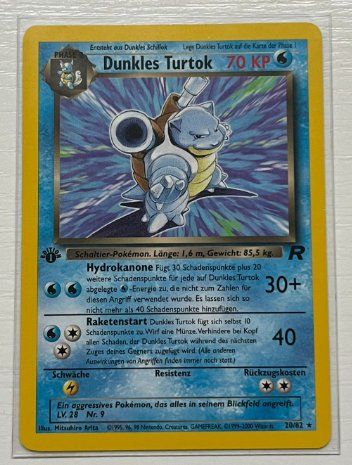 Pokémon Carte collezionabili: Dunkles Turtok 1. Edition Team Rocket - PSA ready – Usato da Frick venduto da Son-Goku.CH