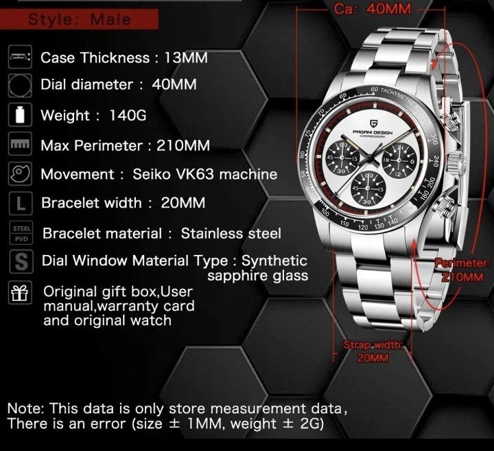 Pagani Design Orologi: Pagani Design Yachtmaster Herrenuhr – Nuovo e nell'imballaggio originale da Suhr venduto da sjay.Cv 9