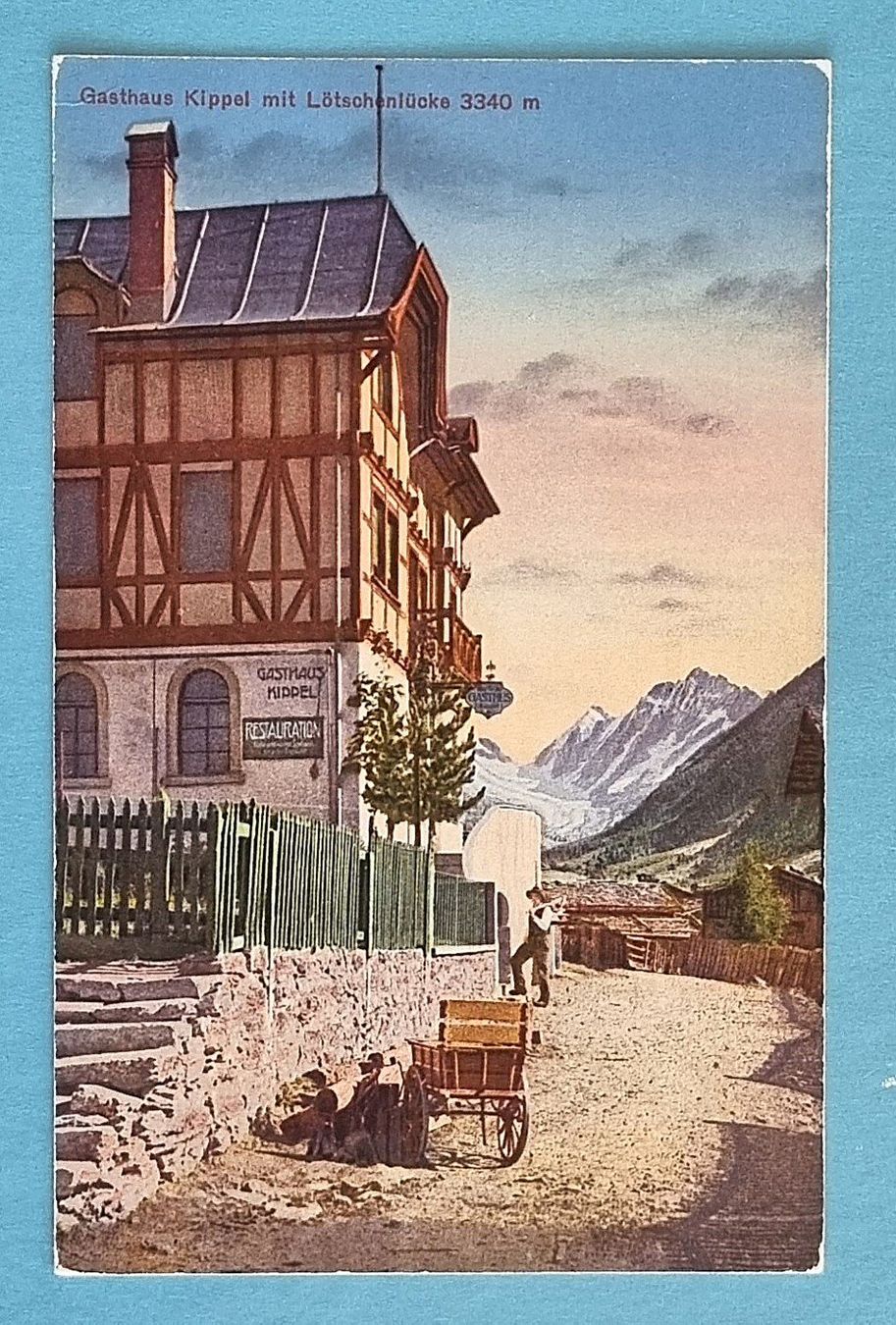 Cartoline postali: Kippel (VS) - Gasthaus mit Lötschenbrücke – Usato da Rothrist venduto da RROENK