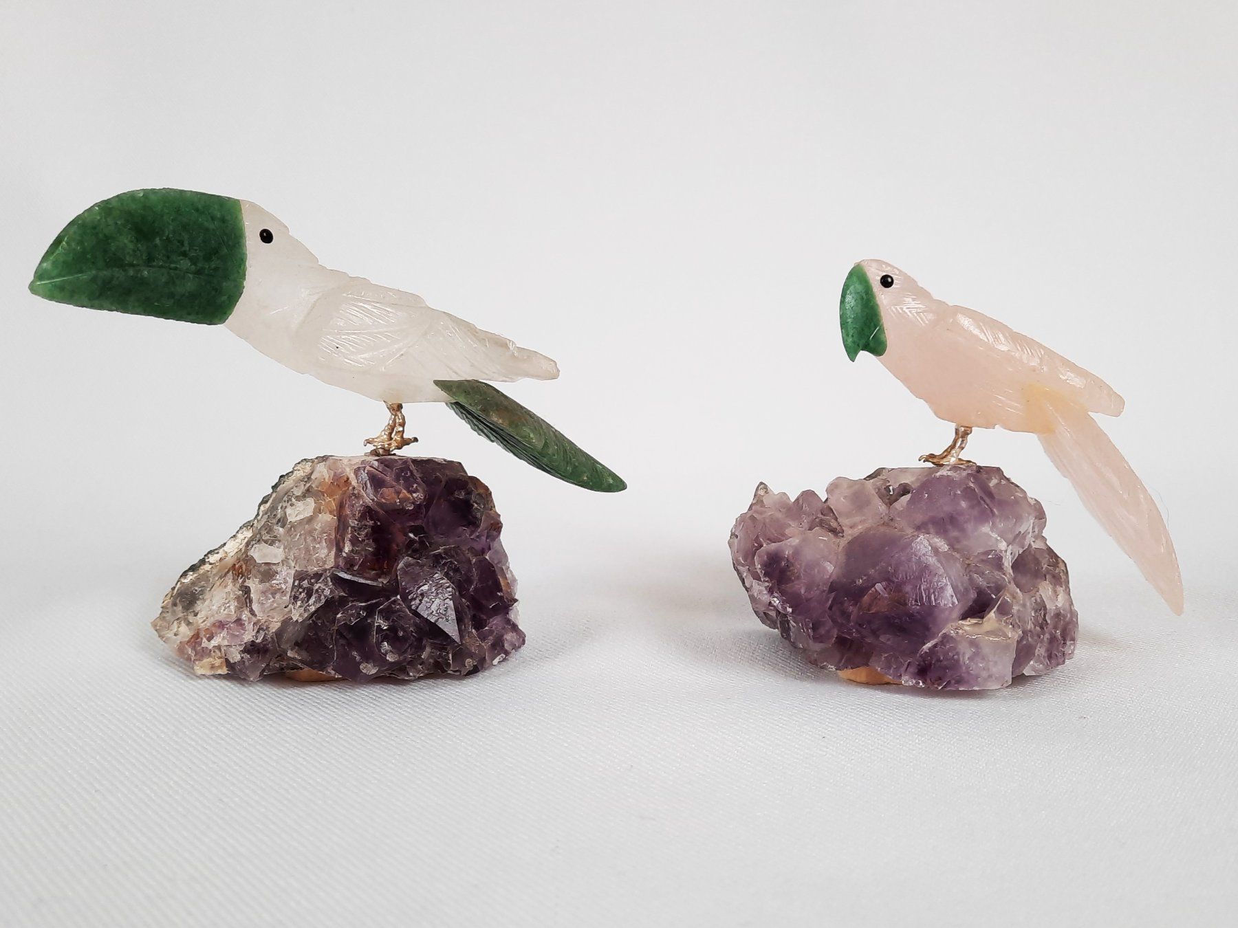 Pierres précieuses: 2 Amethyst mit Vogel – D'occasion à Beinwil am See par Restwert_Beinwil