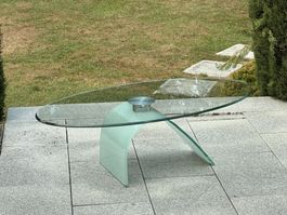 Glastisch Oval, Stubentisch, Couchtisch massiv, Clubtisch