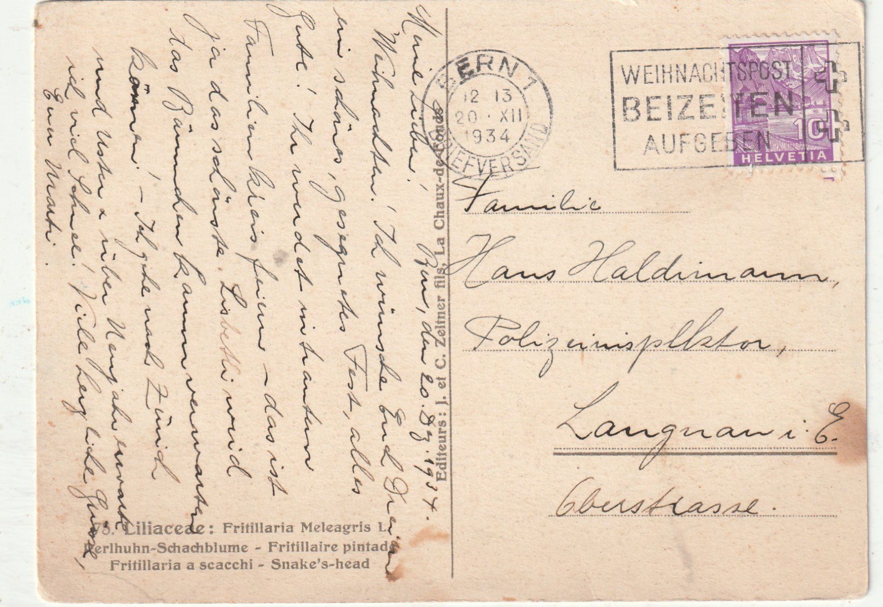 Cartes postales: Blumenkarte – D'occasion à Lumbrein par made02 1