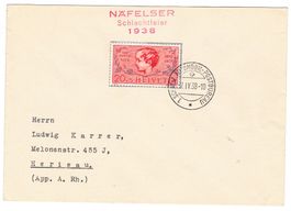 Lettre de Näfelser BPA A121 pour Herisau le 7.IV.38