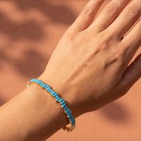Bracelet jonc doré pierres blue, style moderne, neuf