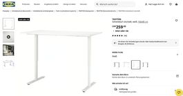 Steh-Sitz-Pult TROTTEN 160x80 cm, höhenverstellbar, weiss