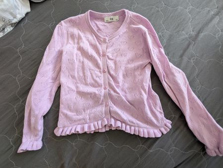 Strickjacke C&A rosa Herzmuster Grösse 128 cm 8 Jahre