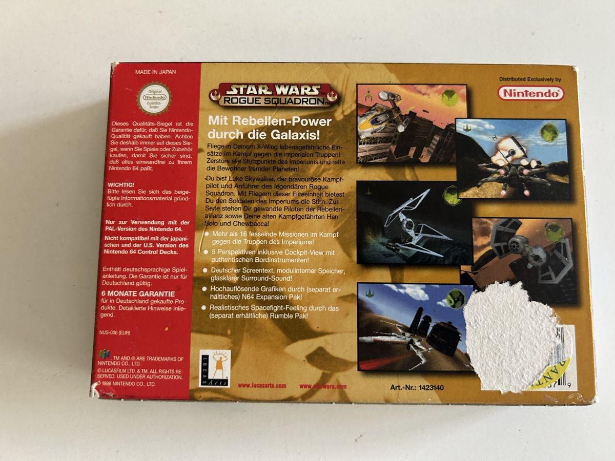 Nintendo Giochi: Star Wars Rogue Squadron N64 cib – Usato da Pully venduto da PongDayOne 1