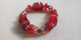 Bracelet rouge avec pierres hématite comme NEUF