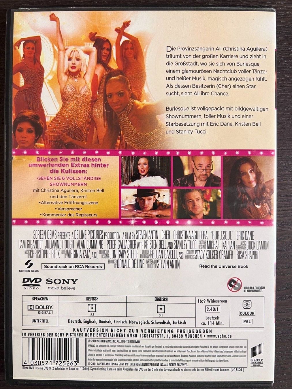 Tutti i DVDs: Burlesque – Usato da Zürich venduto da FilmFreunde 1