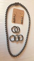 Schmuck Set Hämatit Ohrringe Kette Ring Modeschmuck
