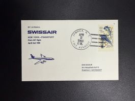 Swissair Erstflugbrief New York - Frankfurt 1968