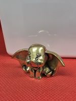 Dumbo Figur aus Metall klein guter Zustand goldfarben