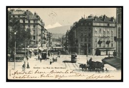 GENÈVE - 1902 "La Rue du Mont-Blanc animée"