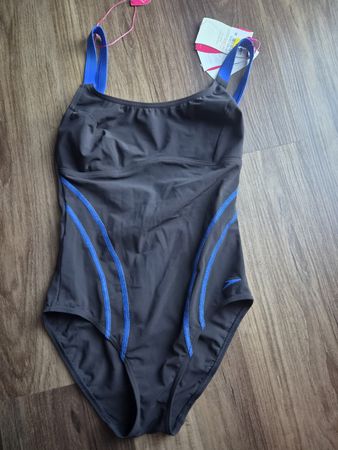 Speedo Badeanzug Gr. 38, schwarz/blau NEU