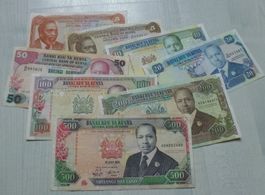 Lot ++ 8 alte Banknoten aus Kenia ab 1973