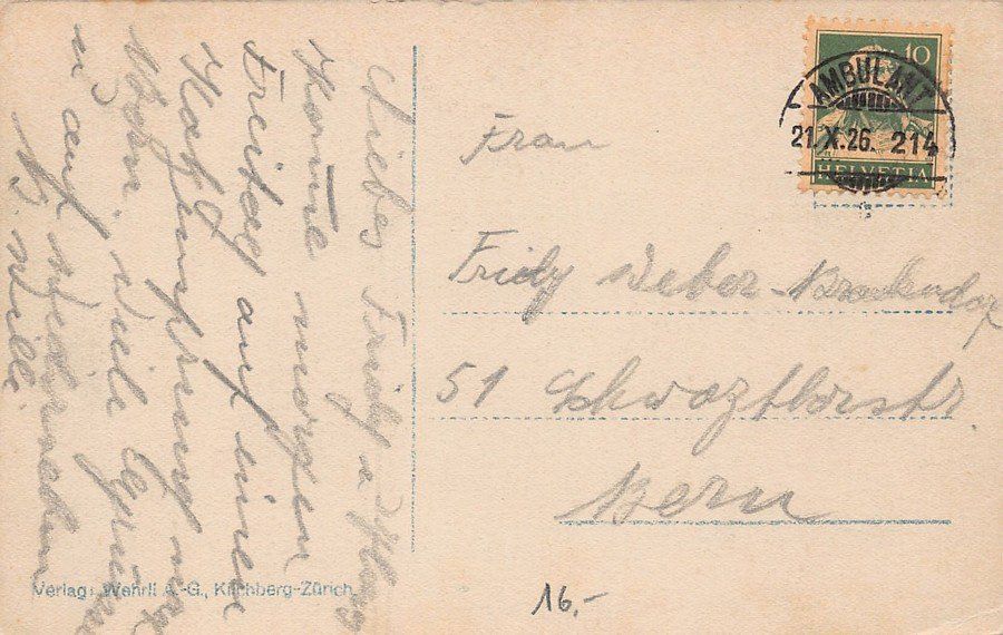Cartoline postali: Solothurn, Brücke, gelaufen 1926 – Usato da Frauenfeld venduto da POML 1