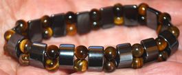 Armband B-927 – Hämatit & Tigerauge elastisch