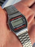 80er Jahre unisex LCD Armbanduhr QUASATRON verchromt 