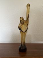 Glasvase bernsteinfgeschwungenes Design Vintage guter Zustan
