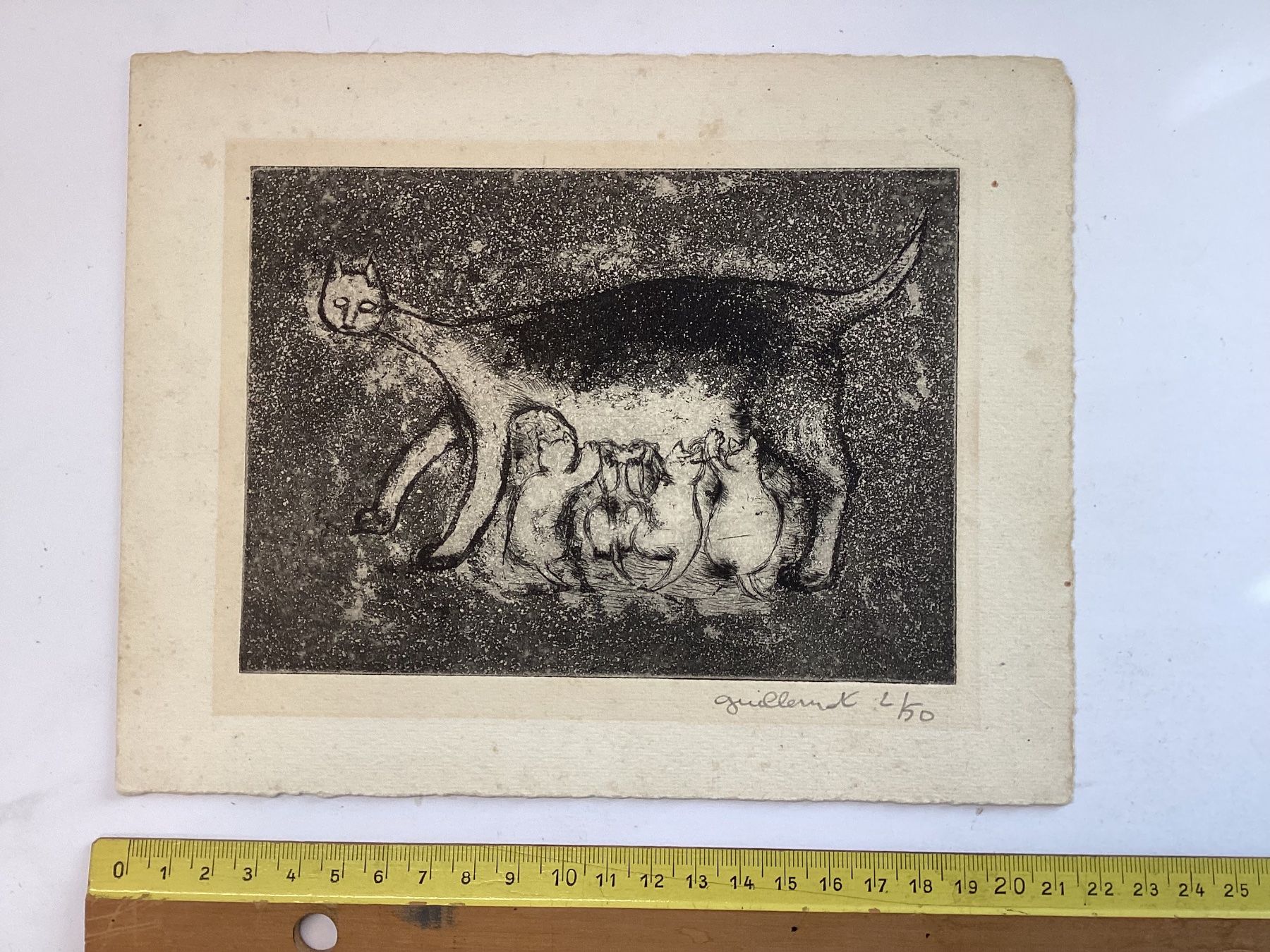 Gemälde: Orginal Radierung Katze Handsignatur – Gebraucht aus Eglisau von mar_5rn2 1
