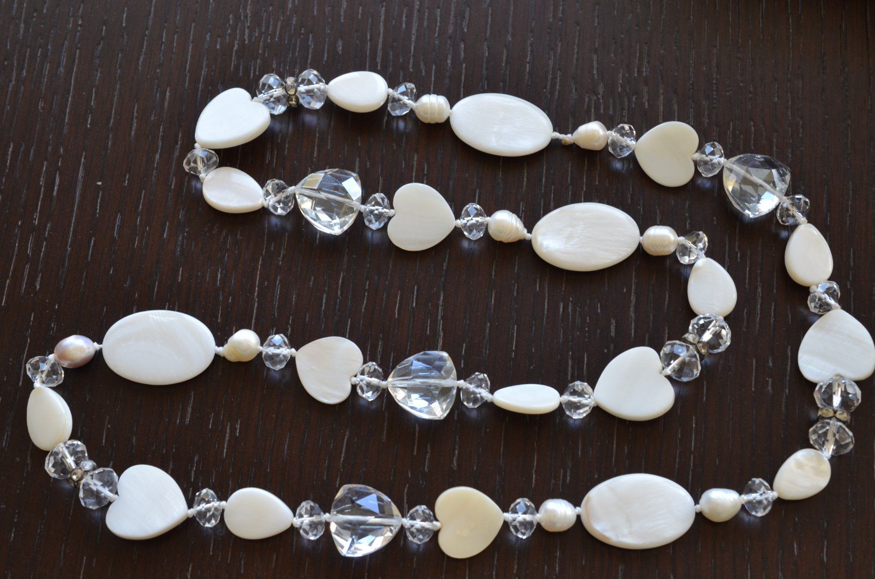 Catenine: Collier nacre cristaux perles 84 cm – Usato da La Croix (Lutry) venduto da OMEGA07