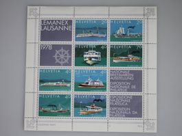 Schweiz Block 1978 Lemanex Lausanne Schiffe Briefmarken #15