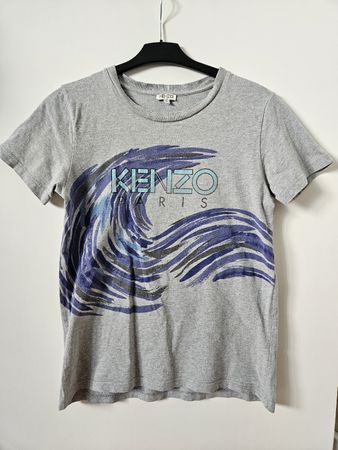 KENZO graues T-Shirt mit Welle, ca. S/M, achtung defekt