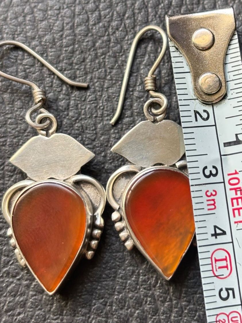 Orecchini pendenti & Orecchini a lobo: Boucles d'oreilles argent 925 cornaline ethniques style – Usato da Peseux venduto da Cresus27 6