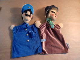 2 seltene KERSA Handpuppen  Polizist & Räuber