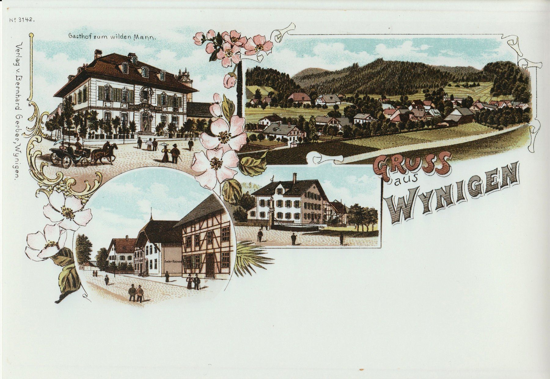 Cartoline postali: Gruss aus Wynigen - (Ansichtskarten - Litho im Form. A4) – Usato da Fällanden venduto da Blausegelfliege