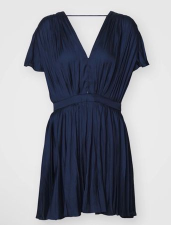 Maje short pleated dress marine