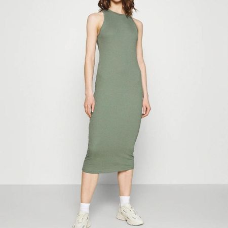 Geripptes Sommerkleid Khaki jersey VERO MODA
