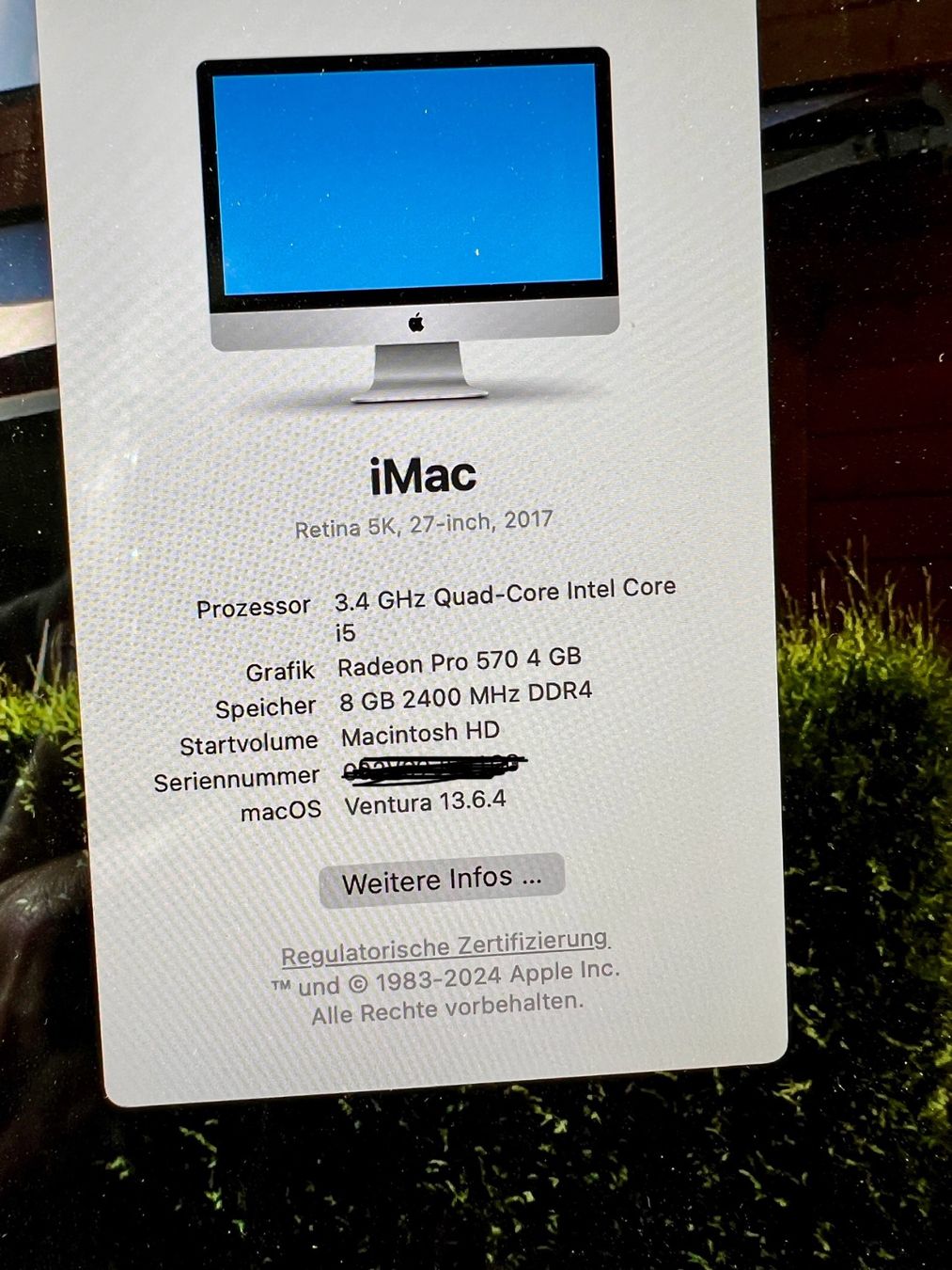 Apple PCs: iMac ( Retina 5K, 27-inch,2017 – Gebraucht aus Neuendorf von