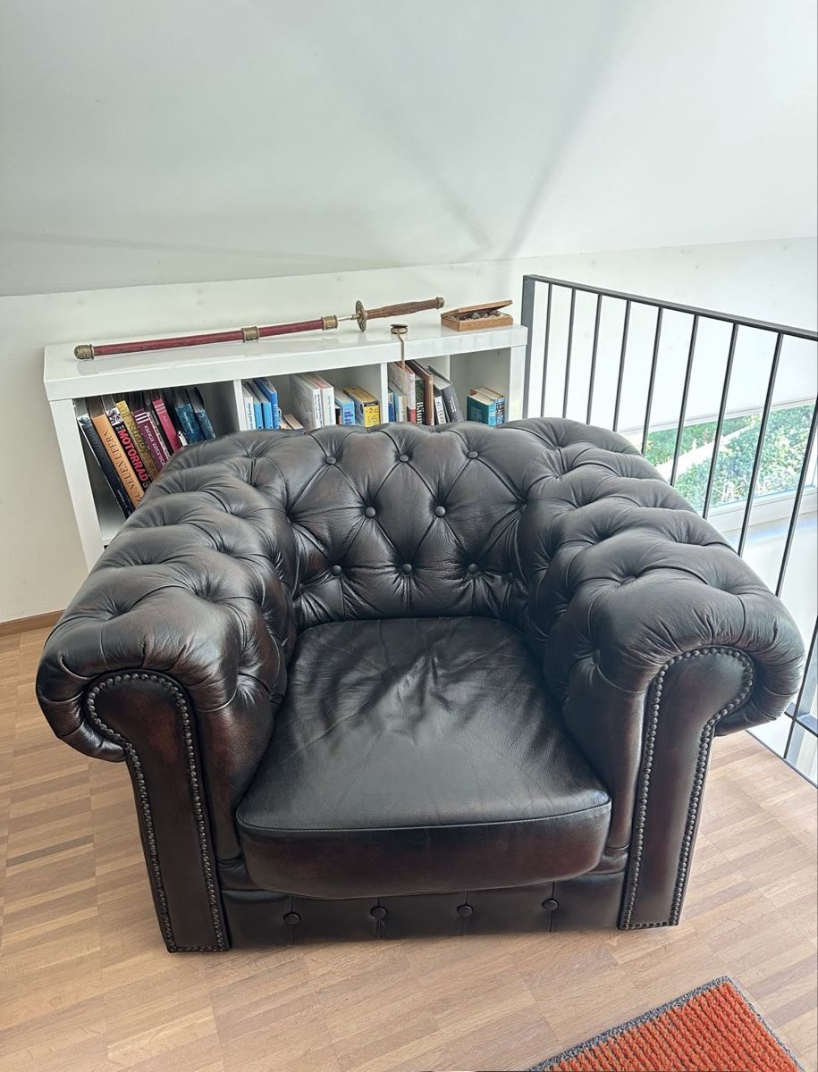 Chesterfield Sessel: Chesterfieldsessel Dunkelbraun Leder – Neu (gemäss Beschreibung) aus Muttenz von dan_zfh7 1