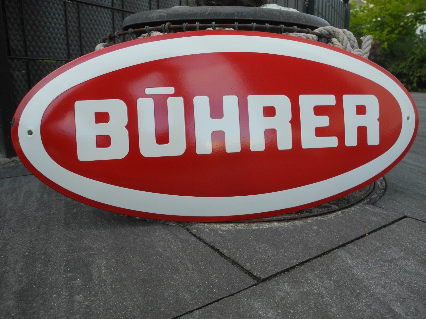 Schilder: GROSSES BÜHRER EMAILSCHILD – Gebraucht aus Reinach AG von Huckleberrysix