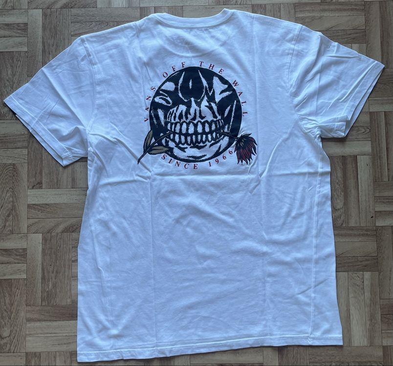 T-Shirt Black Fox à Motif Crâne Blanc - Taille S Homme, Neuf Avec étiquettes