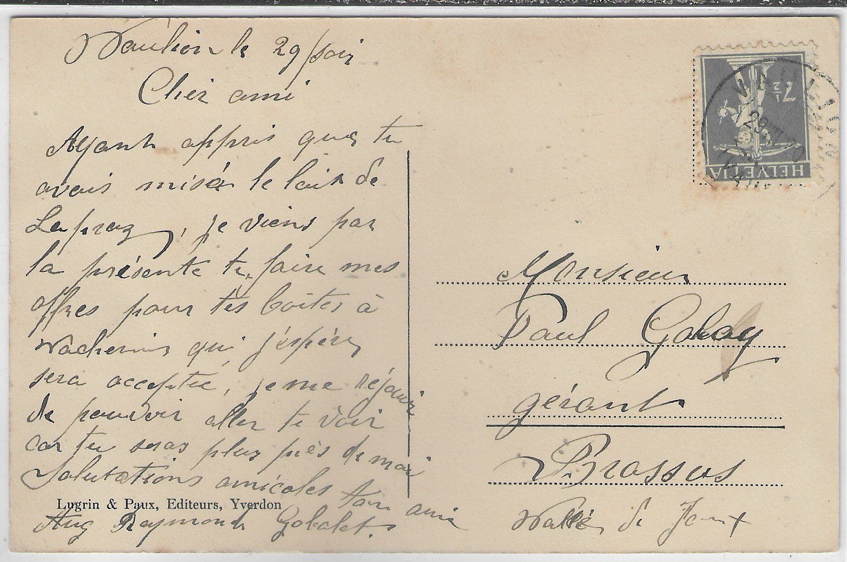 Cartoline postali: Souvenir de Vaulion – Usato da Ettingen venduto da Kartenplanet 1