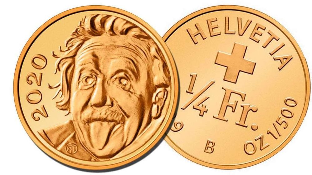 Pièce en or Einstein / Albert Einstein 1/4 CHF Goldmünze 3